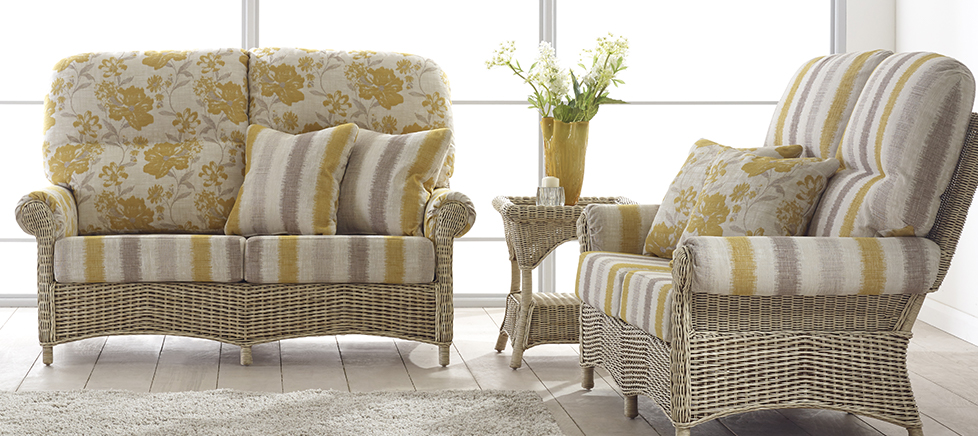 Cane sofa set in front of a window Gloucester